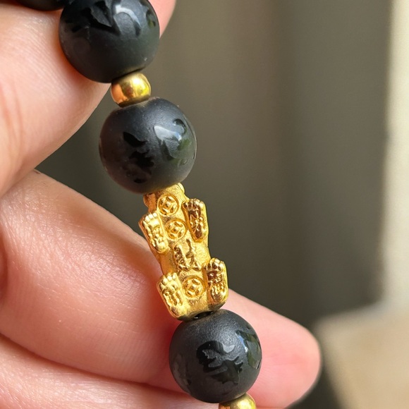24 KARAT REAL GOLD DRAGON PIYAO BRACELET FIT TO 7-8 INCHES - Picture 3 of 4